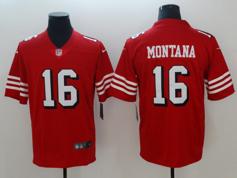 Men San Francisco 49ers #16 Montana Red Nike Vapor Untouchable Limited NFL Jerseys->san francisco 49ers->NFL Jersey